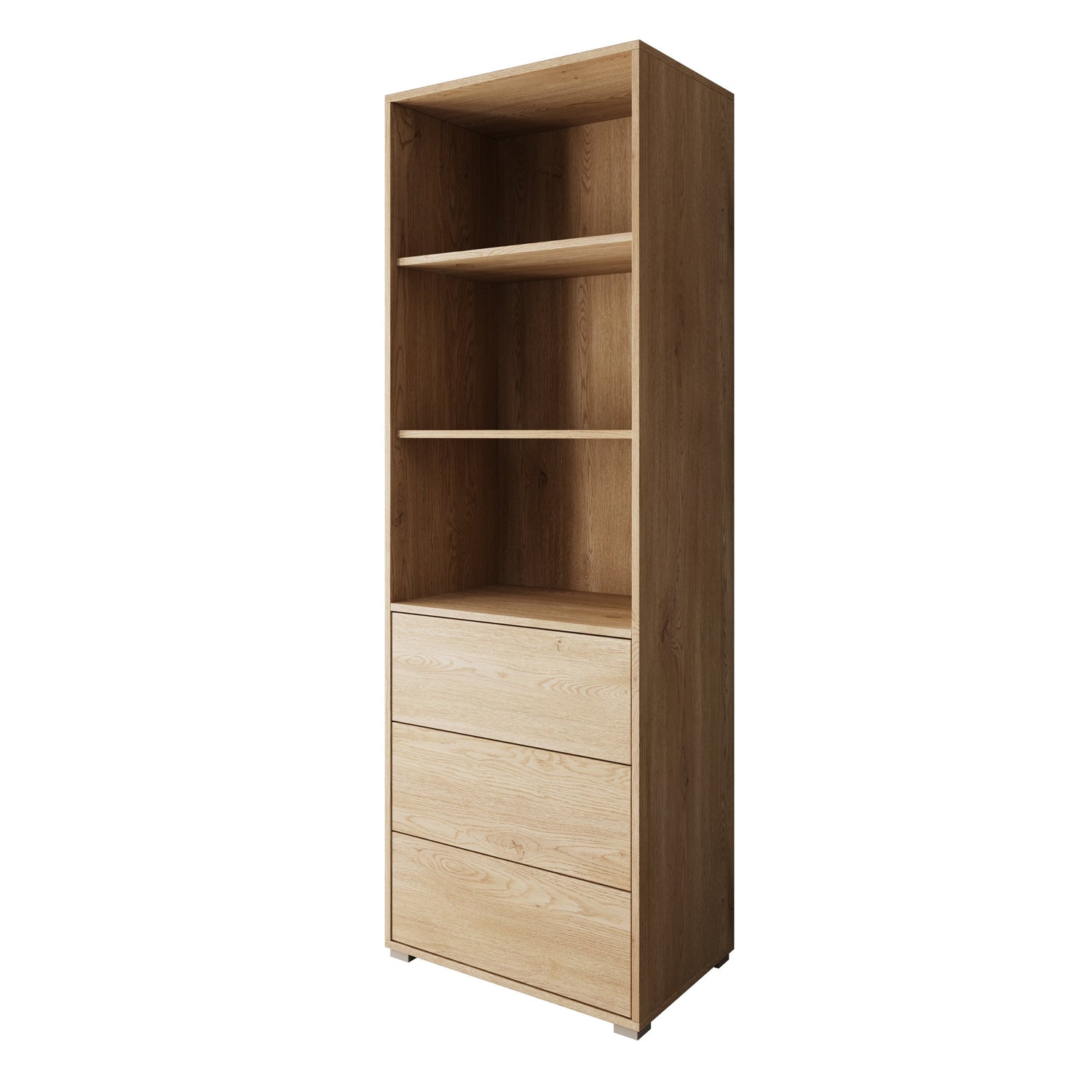 Meubella - Gideon - Boekenkast - Eikenpatroon - 60x40x178 cm