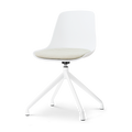 Nolon Nola-Liv draaibare eetkamerstoel wit met naturelbeige zitkussen