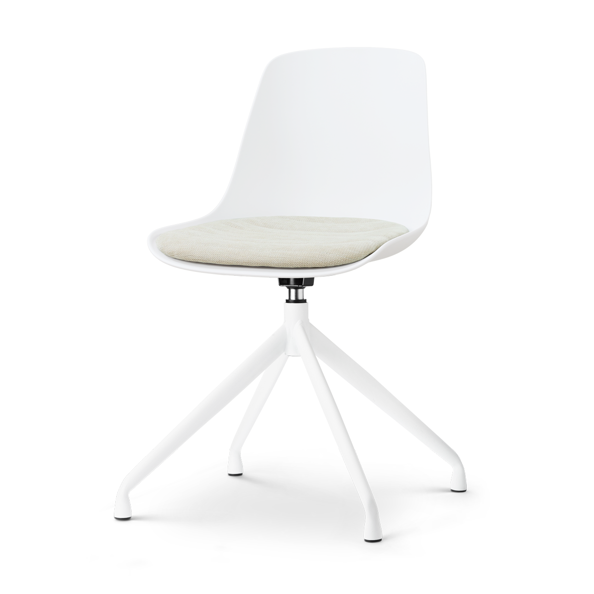 Nolon Nola-Liv draaibare eetkamerstoel wit met naturelbeige zitkussen