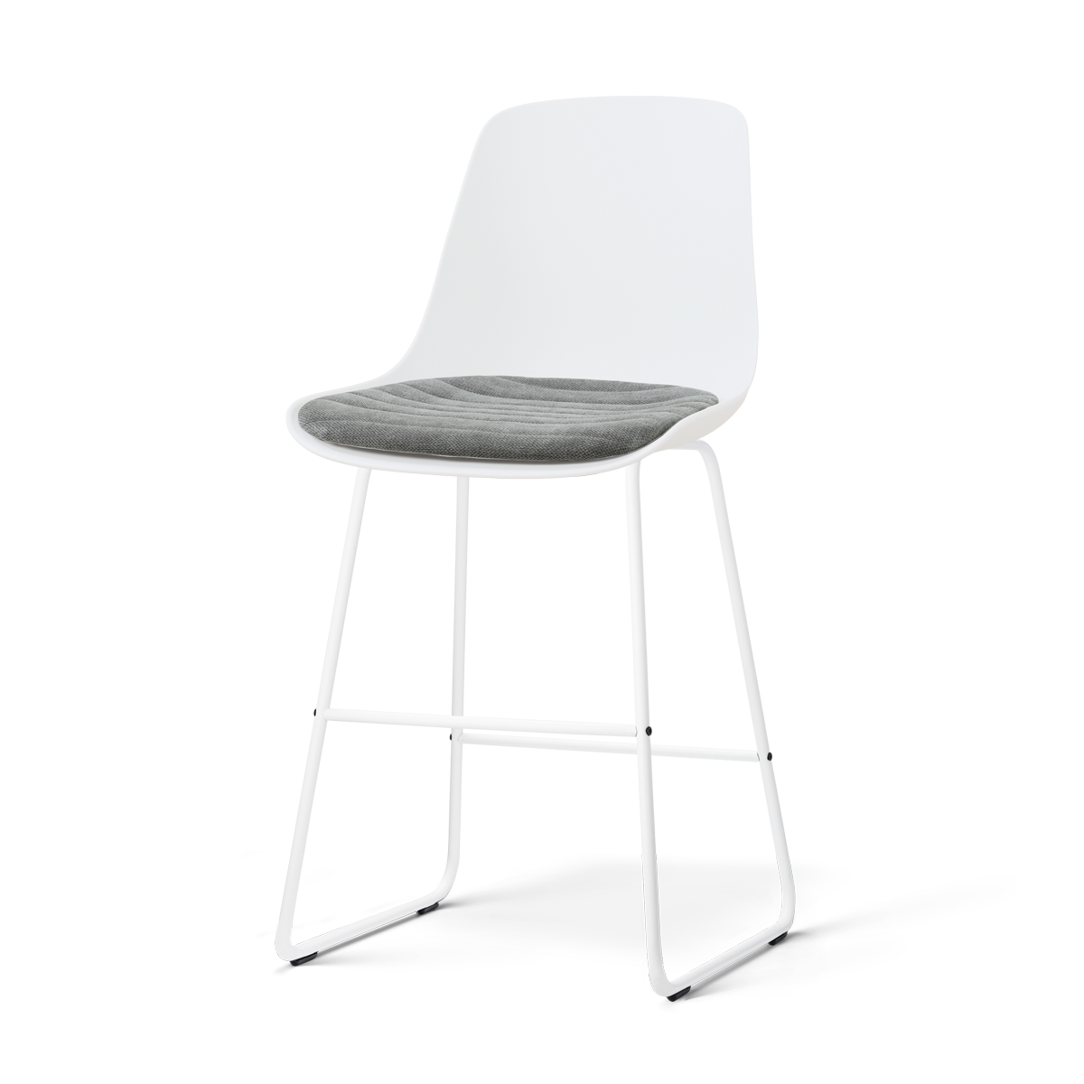 Nolon Nino-Liv barkruk wit met zeegrijs zitkussen - wit onderstel - 65