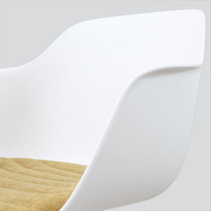 Nolon Nout-Liz eetkamerstoel wit met warm oker zitkussen - zwart