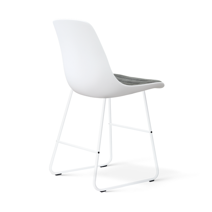 Nolon Nino-Liv barkruk wit met zeegrijs zitkussen - wit onderstel - 65