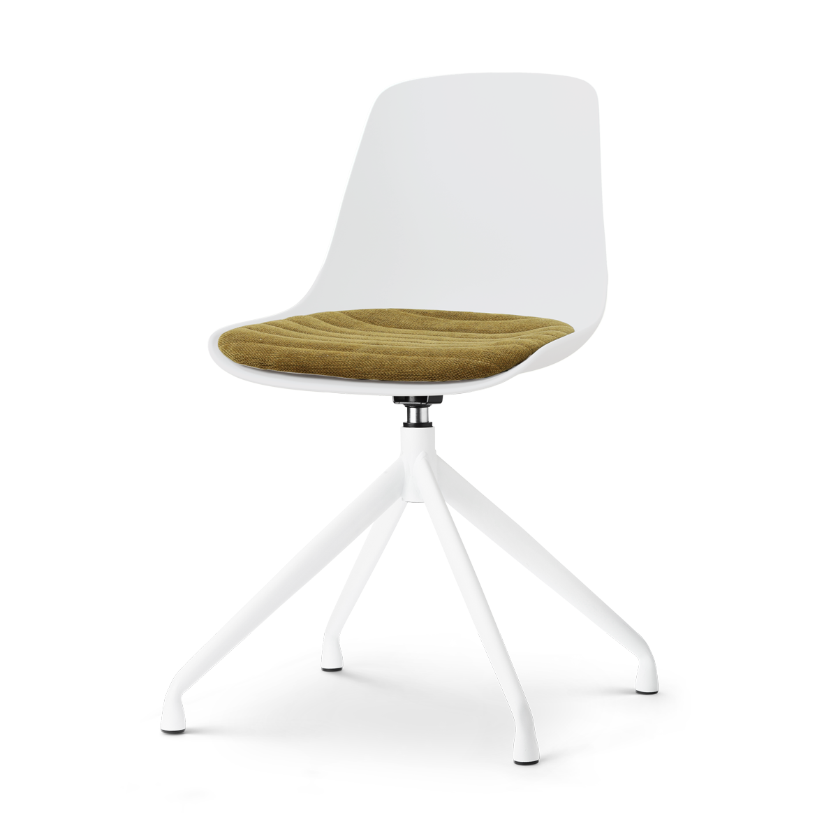Nolon Nola-Liv draaibare eetkamerstoel wit met mosgroen zitkussen -