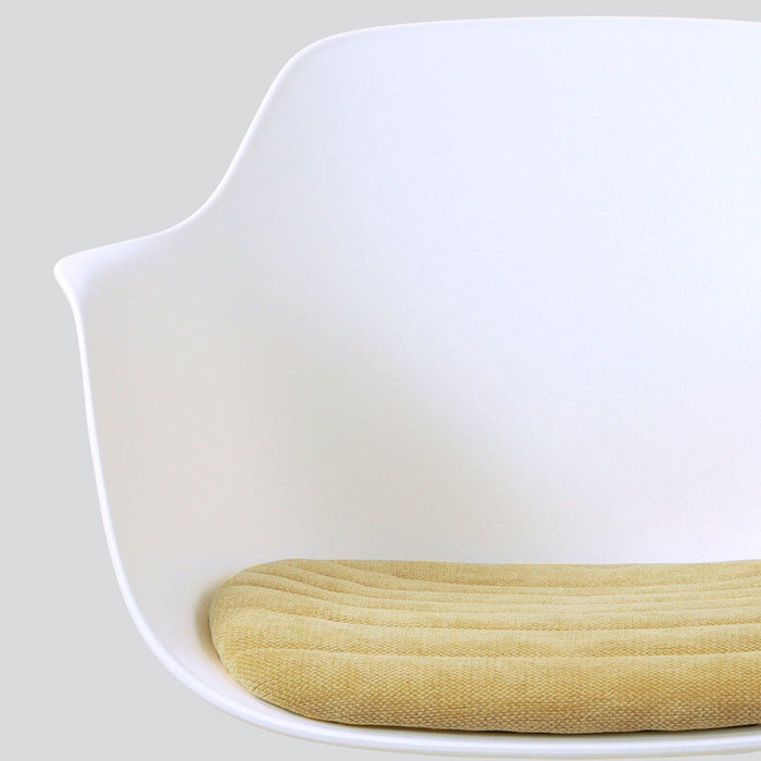 Nolon Nout-Liz eetkamerstoel wit met warm oker zitkussen - zwart