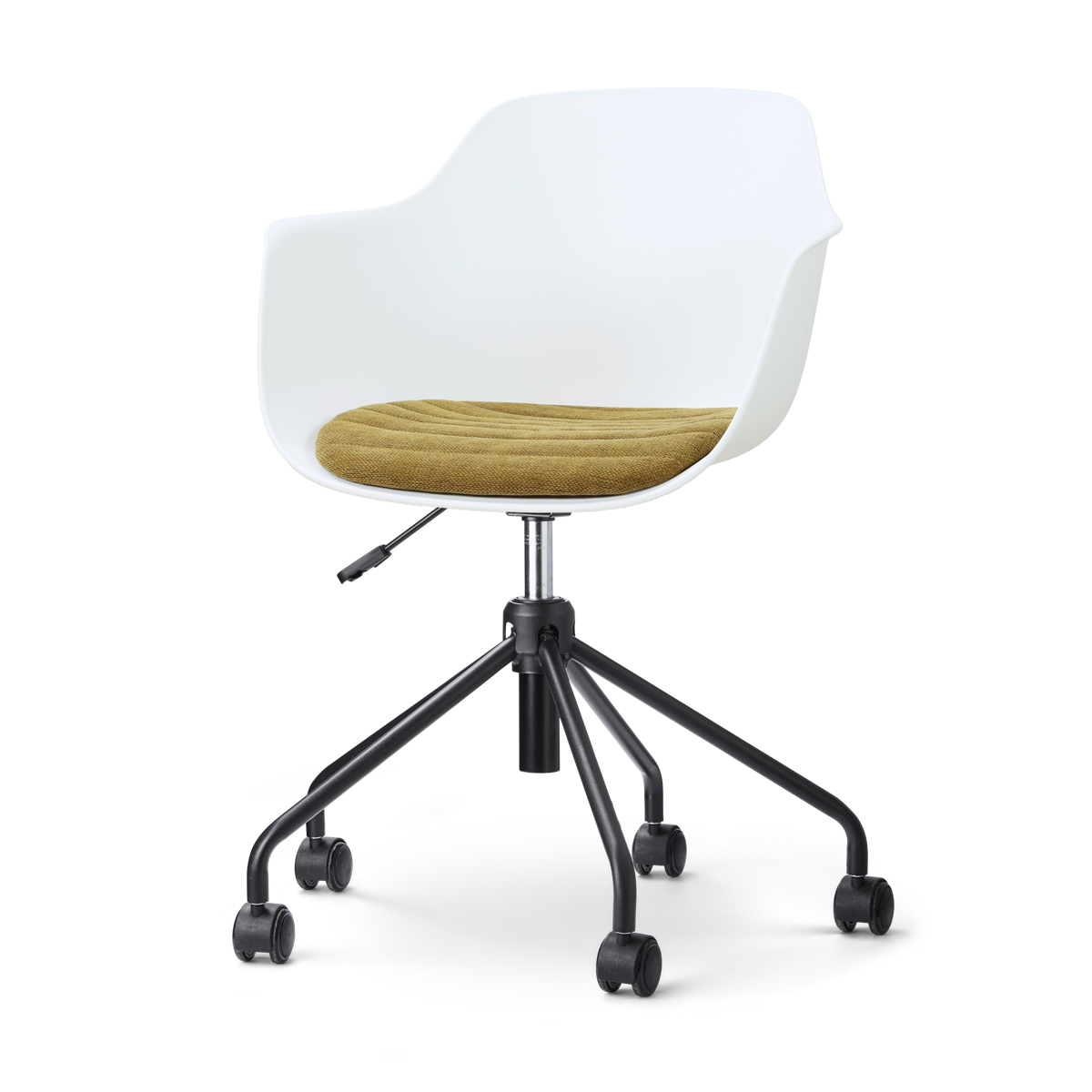 Nolon Nout-Liz eetkamerstoel wit met mosgroen zitkussen - zwart