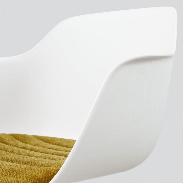 Nolon Nout-Liz eetkamerstoel wit met mosgroen zitkussen - zwart