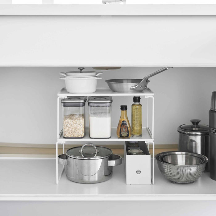 Yamazaki Tower Stapelbaar rek inklapbaar M - Wit