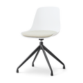 Nolon Nola-Liv draaibare eetkamerstoel wit met naturelbeige zitkussen