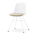 Nolon Noa-Liv eetkamerstoel wit met nougatbruin zitkussen - wit