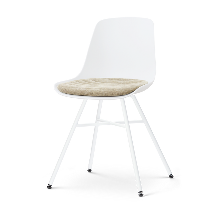 Nolon Noa-Liv eetkamerstoel wit met nougatbruin zitkussen - wit