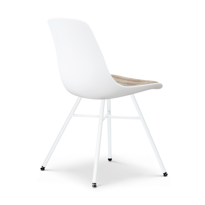 Nolon Noa-Liv eetkamerstoel wit met nougatbruin zitkussen - wit