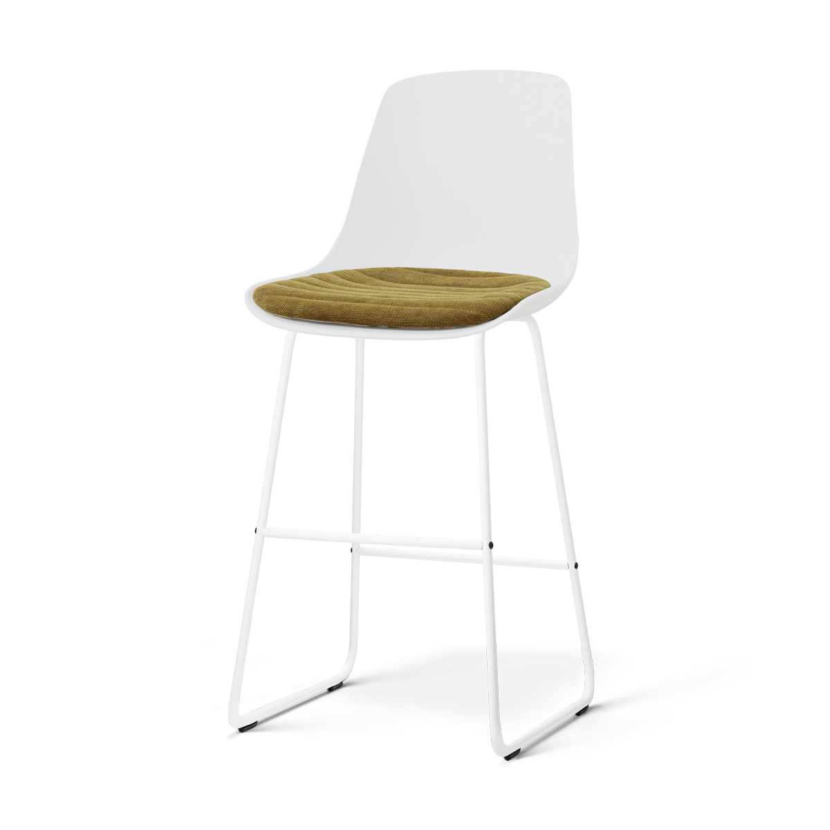 Nolon Nino-Liv barkruk wit met mosgroen zitkussen - wit onderstel - 75