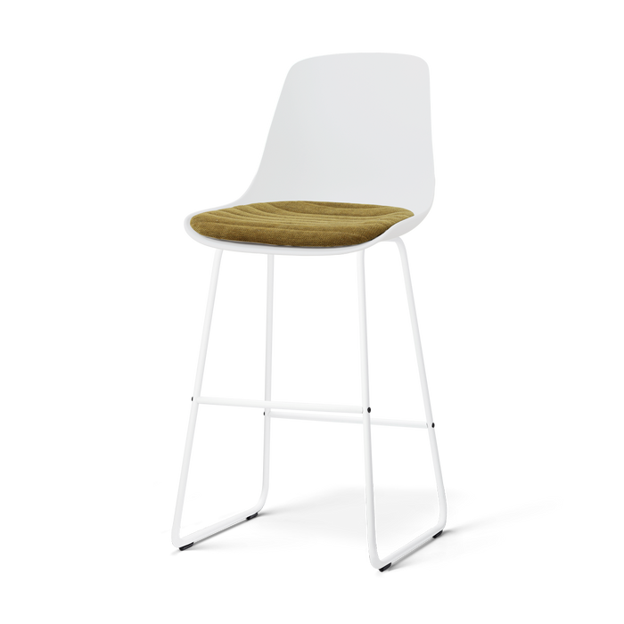 Nolon Nino-Liv barkruk wit met mosgroen zitkussen - wit onderstel - 75