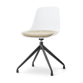 Nolon Nola-Liv draaibare eetkamerstoel wit met nougatbruin zitkussen -