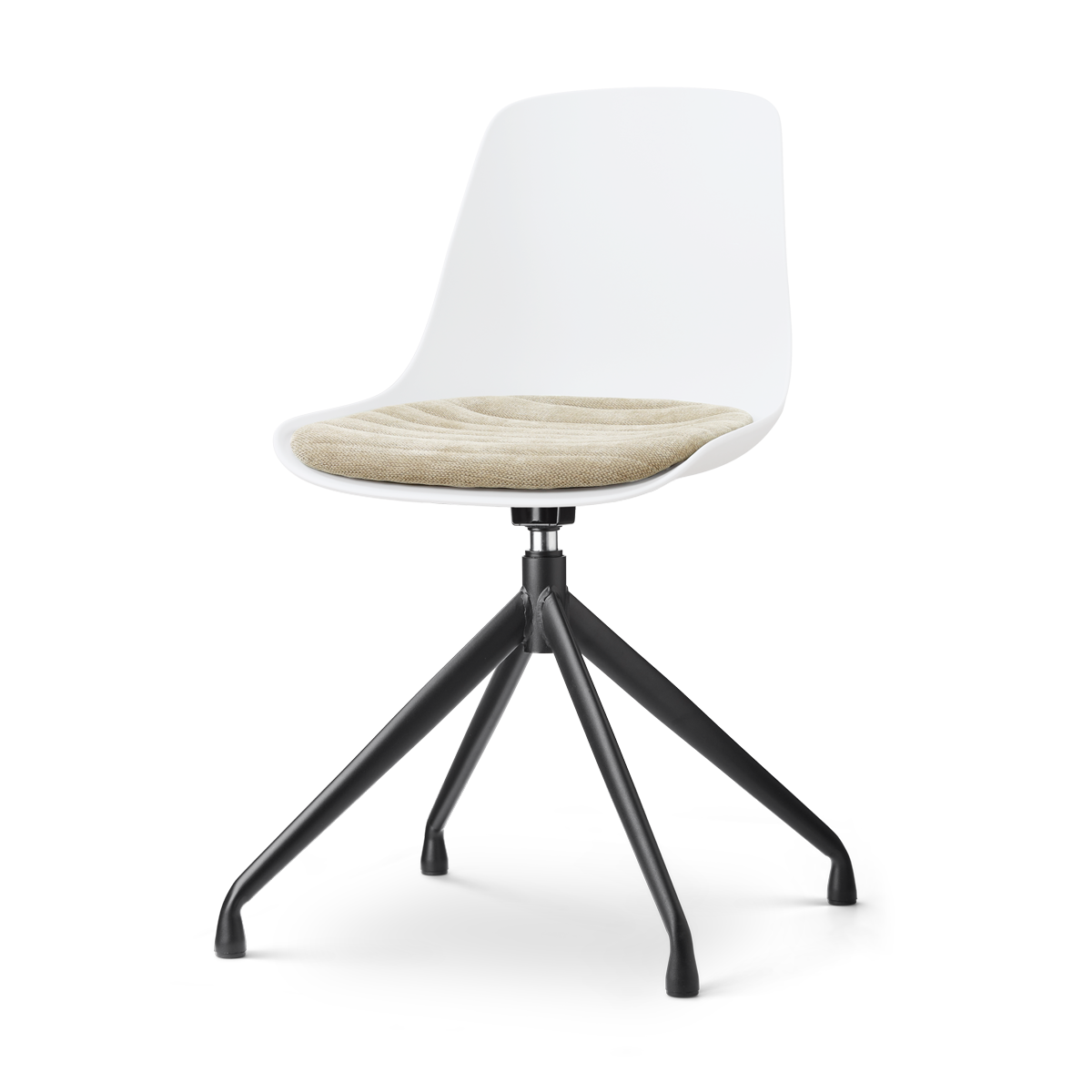 Nolon Nola-Liv draaibare eetkamerstoel wit met nougatbruin zitkussen -