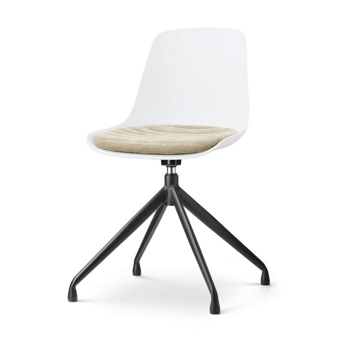 Nolon Nola-Liv draaibare eetkamerstoel wit met nougatbruin zitkussen -