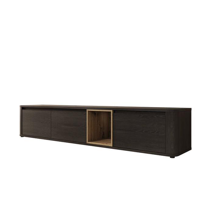 Meubella - Bijou - TV-Meubel - Zwart - 215x41x42 cm