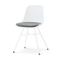 Nolon Noa-Liv eetkamerstoel wit met zeegrijs zitkussen - wit onderstel