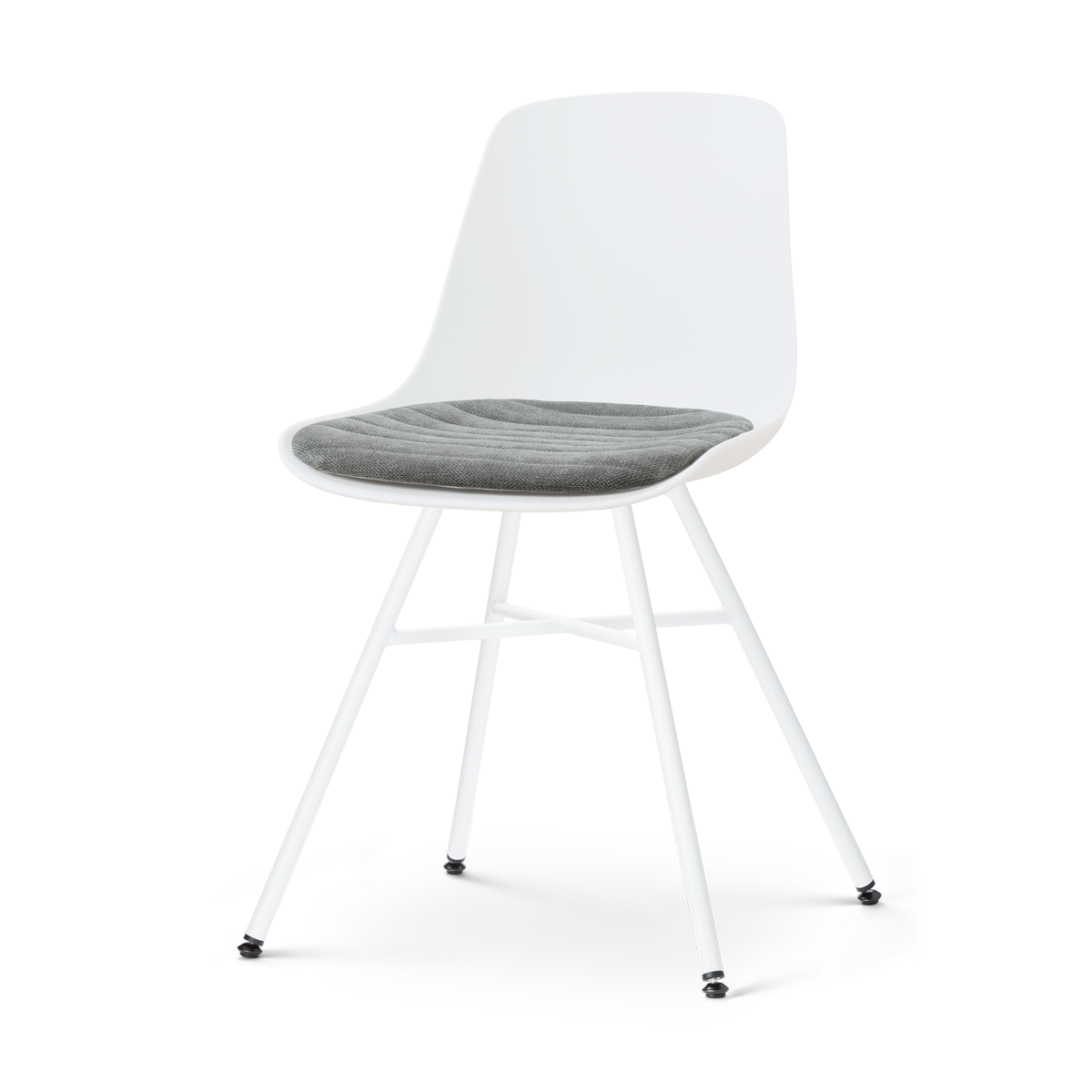Nolon Noa-Liv eetkamerstoel wit met zeegrijs zitkussen - wit onderstel