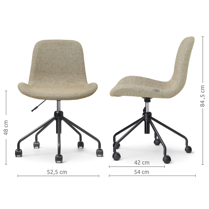 Nolon Nout-Fé bureaustoel taupe melange - zwart onderstel