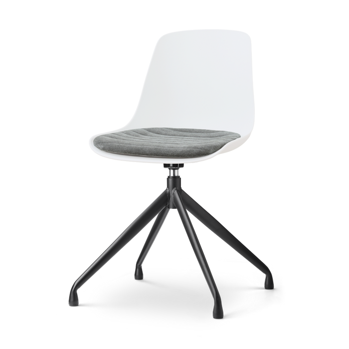 Nolon Nola-Liv draaibare eetkamerstoel wit met zeegrijs zitkussen -