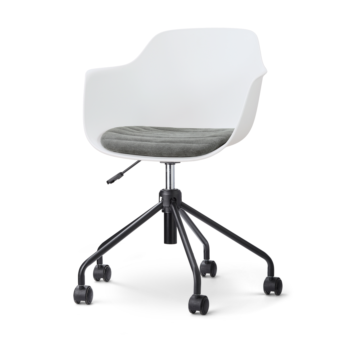 Nolon Nout-Liz eetkamerstoel wit met zeegrijs zitkussen - zwart