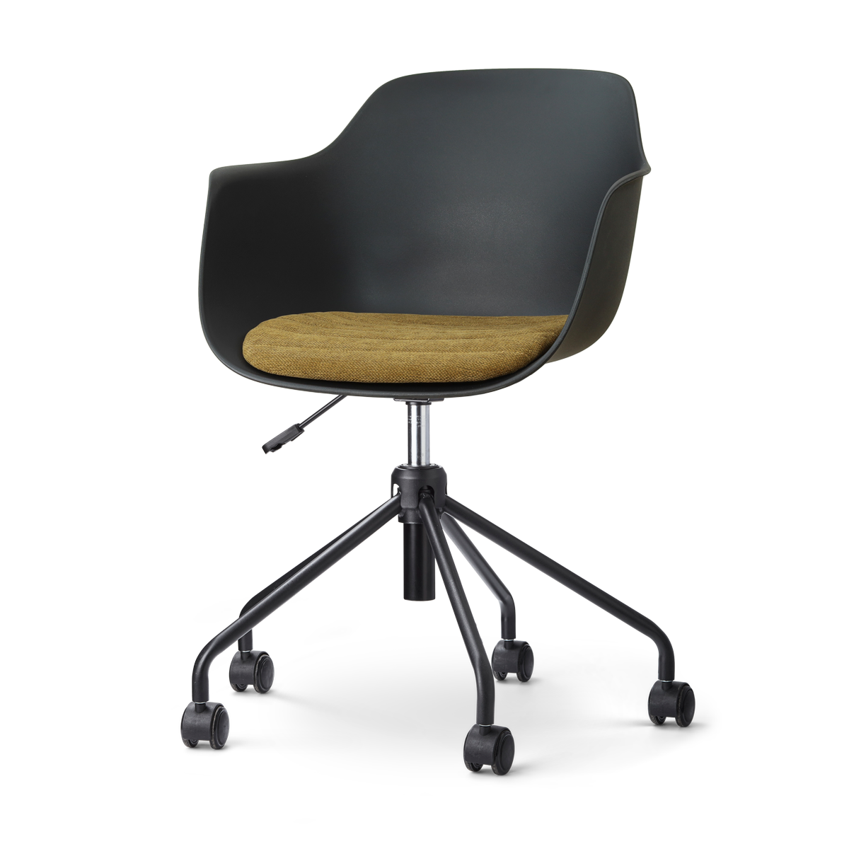 Nolon Nout-Liz eetkamerstoel zwart met mosgroen zitkussen - zwart