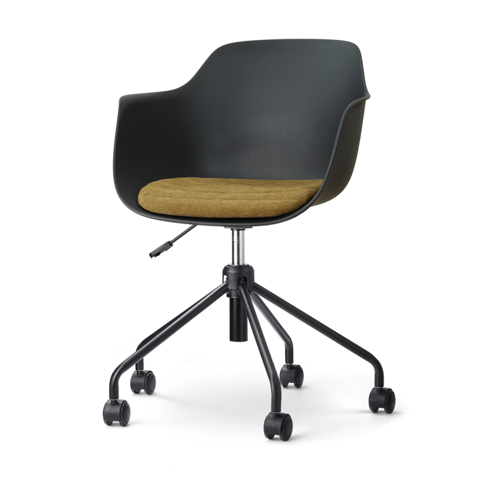 Nolon Nout-Liz eetkamerstoel zwart met mosgroen zitkussen - zwart