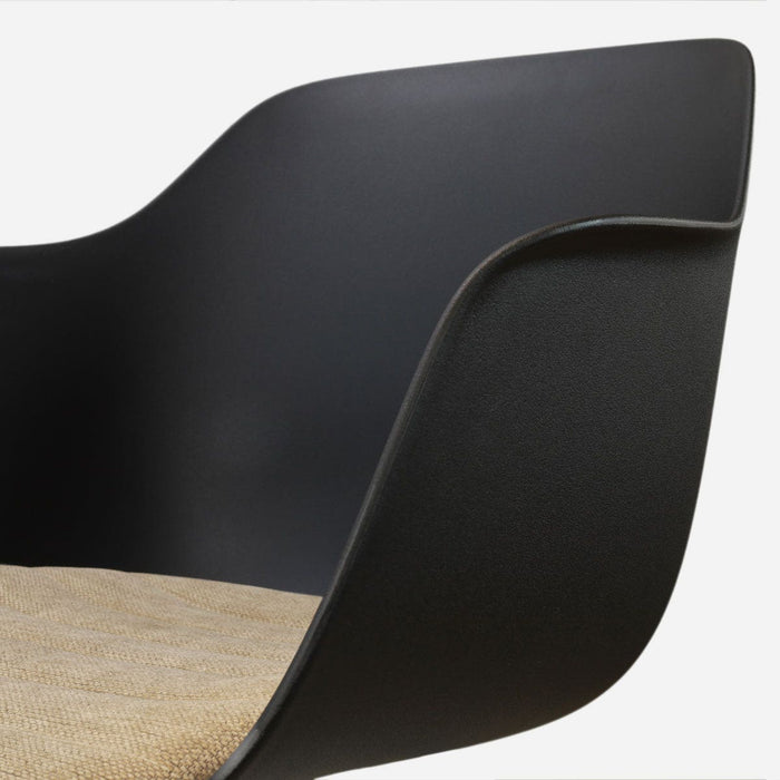Nolon Nout-Liz eetkamerstoel zwart met nougatbruin zitkussen - zwart