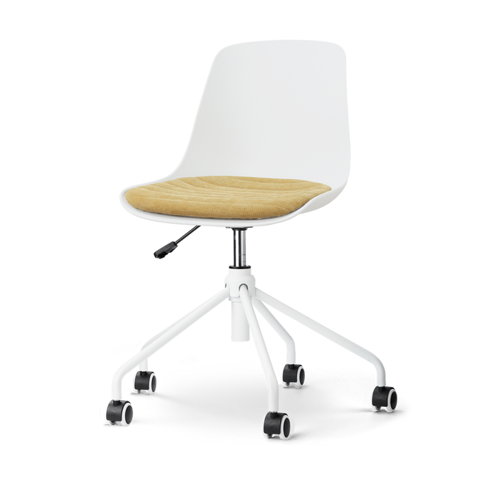 Nolon Nout-Liv eetkamerstoel wit met warm oker zitkussen - wit