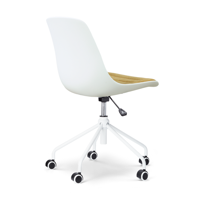 Nolon Nout-Liv eetkamerstoel wit met warm oker zitkussen - wit