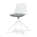Nolon Nola-Liv draaibare eetkamerstoel wit met zeegrijs zitkussen -
