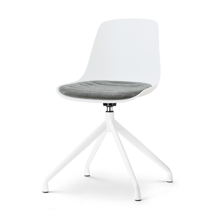 Nolon Nola-Liv draaibare eetkamerstoel wit met zeegrijs zitkussen -