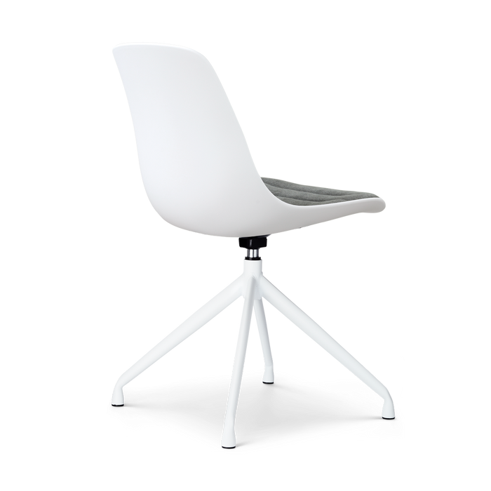 Nolon Nola-Liv draaibare eetkamerstoel wit met zeegrijs zitkussen -