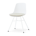 Nolon Noa-Liv eetkamerstoel wit met naturelbeige zitkussen - wit
