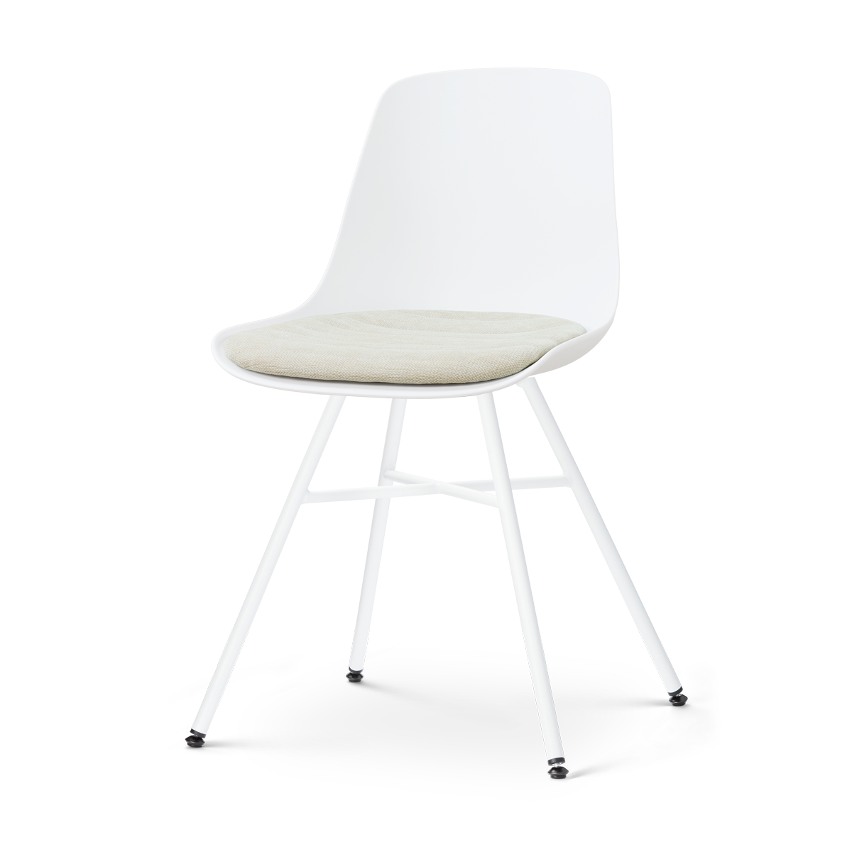 Nolon Noa-Liv eetkamerstoel wit met naturelbeige zitkussen - wit