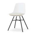 Nolon Noa-Liv eetkamerstoel wit met naturelbeige zitkussen - zwart