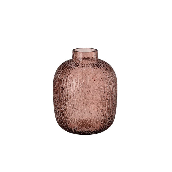 Mica Decorations Vaas Leco - Rood|Roze - Glas - 14x20x14cm (BxHxD)