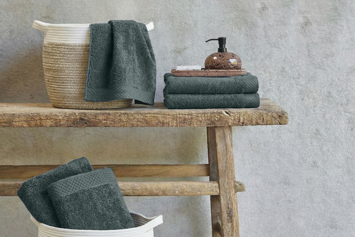 Eleganzzz Badgoedset 100% Katoen - olive green - 12-delig