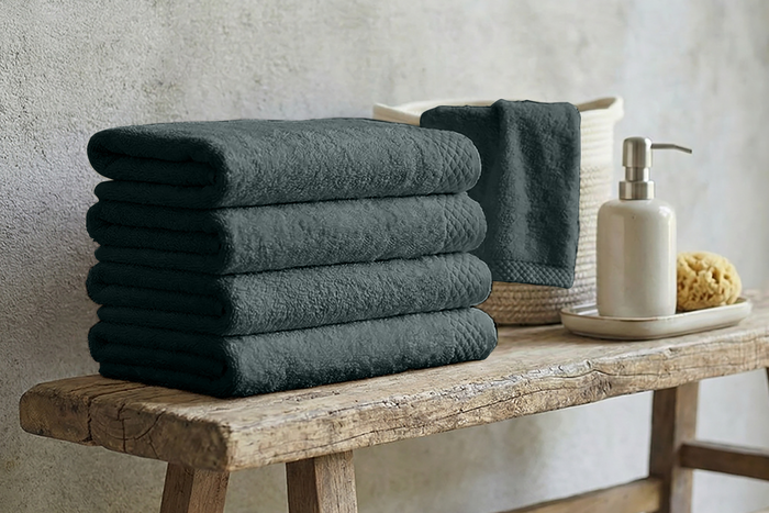 Eleganzzz Badgoedset 100% Katoen - olive green - 12-delig