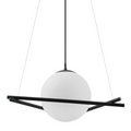 EGLO Hanglamp - E27 - 1lichts - Staal Zwart | Glas opaal-mat - Wit