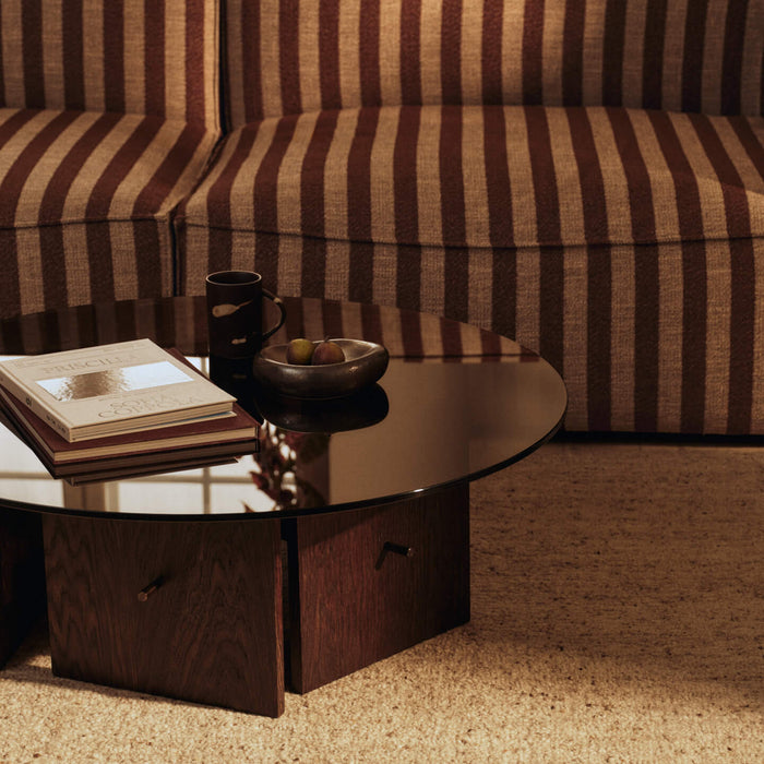 Ferm Living Aukko Salontafel - Tinted Glass / Dark Stained Oak