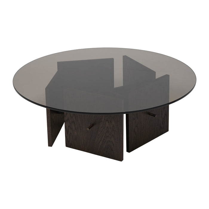 Ferm Living Aukko Salontafel - Tinted Glass / Dark Stained Oak