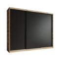 Meubella - Kledingkast Luxor - Zwart - Eiken - 250 cm