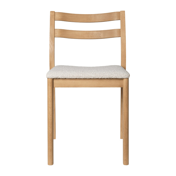 Ferm Living Boda Eetkamerstoel Bouclé - Natural Oak / Off-White