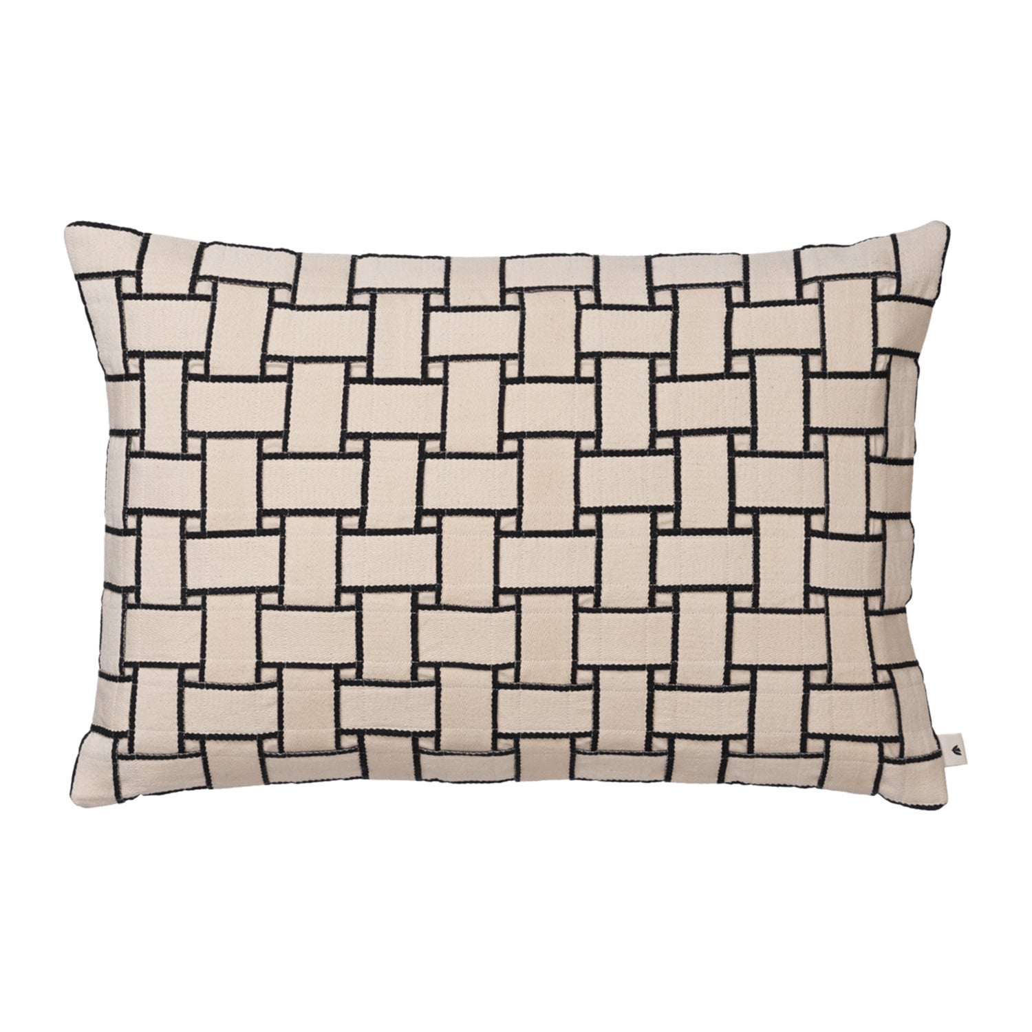 Ferm Living Lattice Sierkussen - Rechthoekig - Off-White / Black