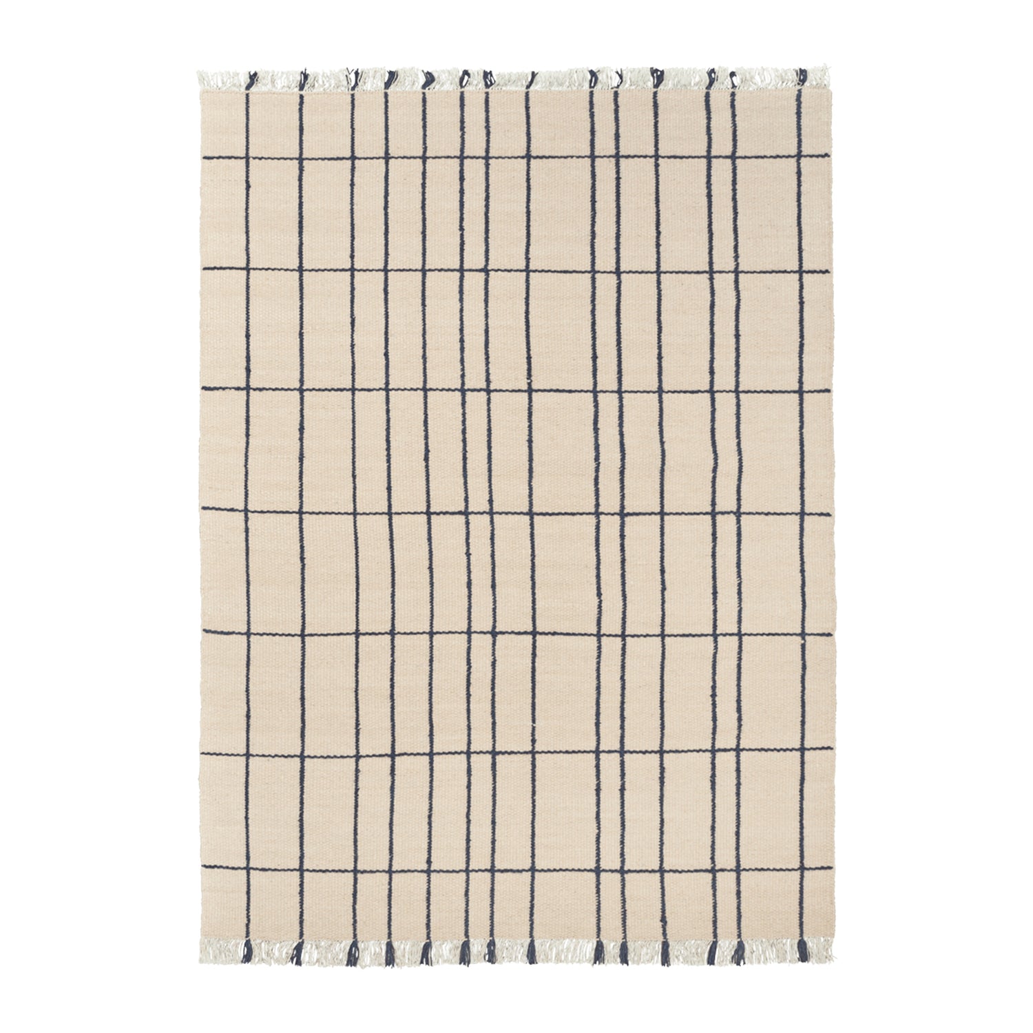 Ferm Living Sen Vloerkleed 140 x 200 cm - Parchment / Indigo