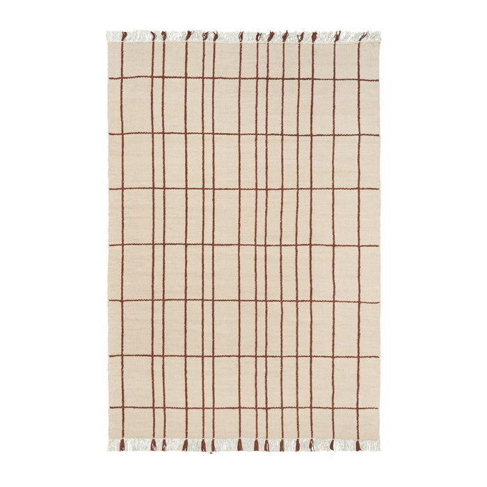 Ferm Living Sen Vloerkleed 170 x 240 cm - Parchment / Chestnut