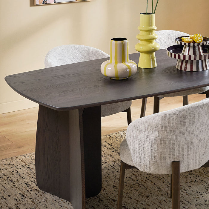 by fonQ Oakline Curve Eettafel B 180 cm - Mystic Brown