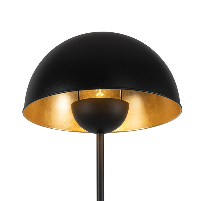 QAZQA Industriële vloerlamp zwart met goud 160 cm - Magnax